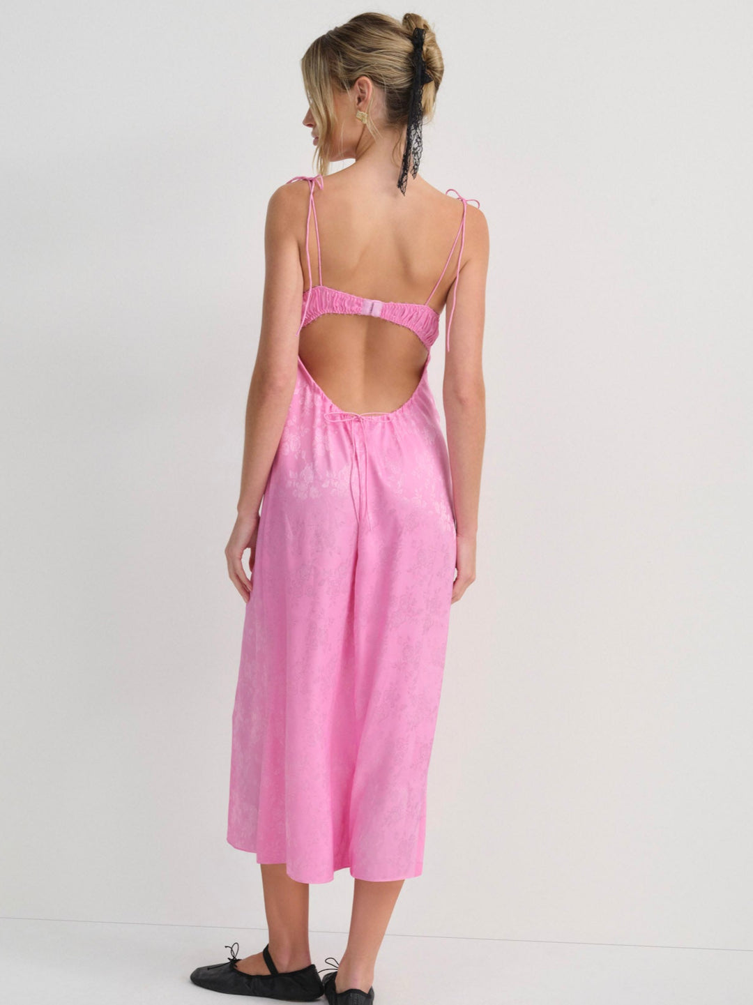 Maye Embroidered Slip Dress — Pink