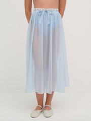 Dainty Doily Midi Skirt — Blue