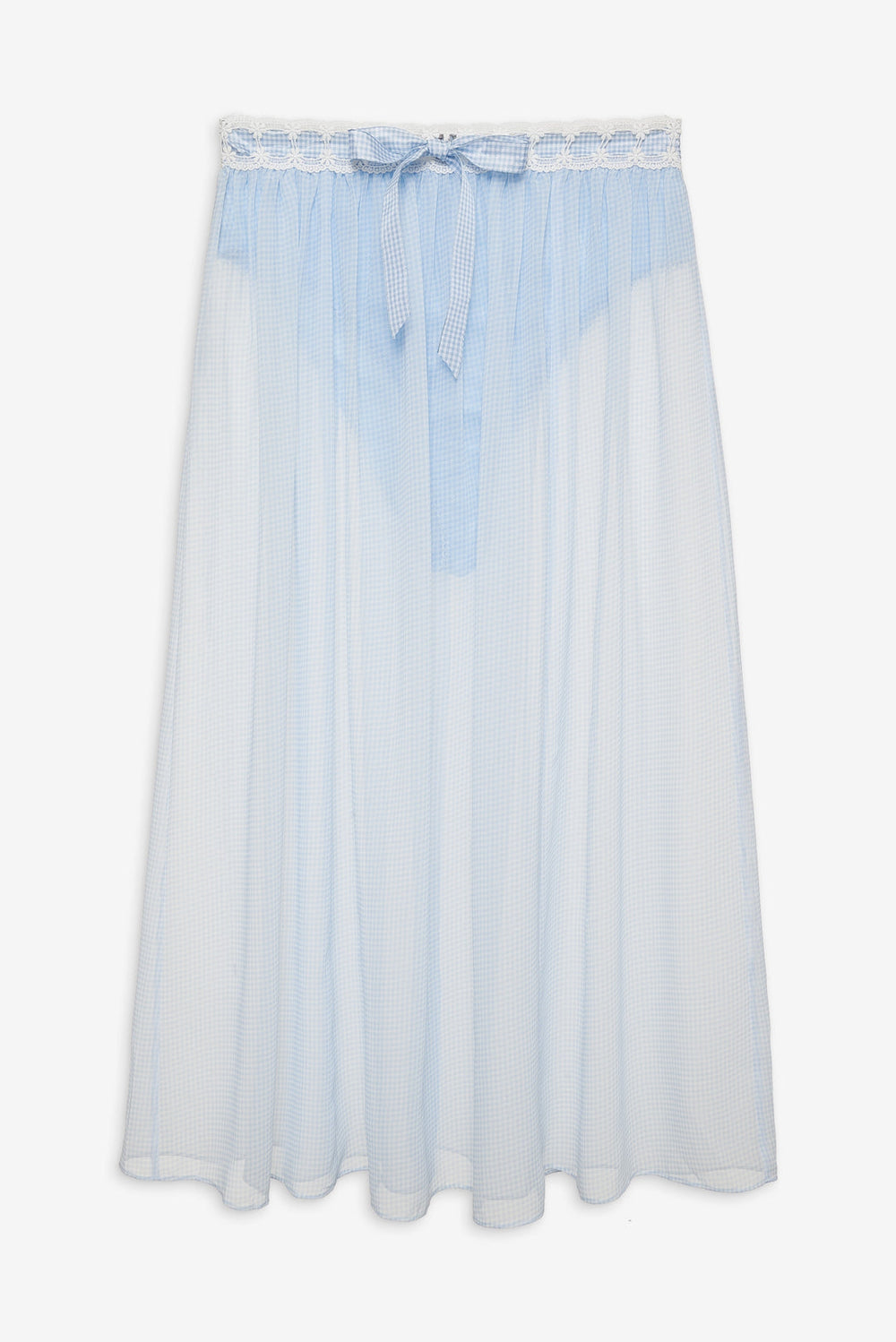 Dainty Doily Midi Skirt — Blue