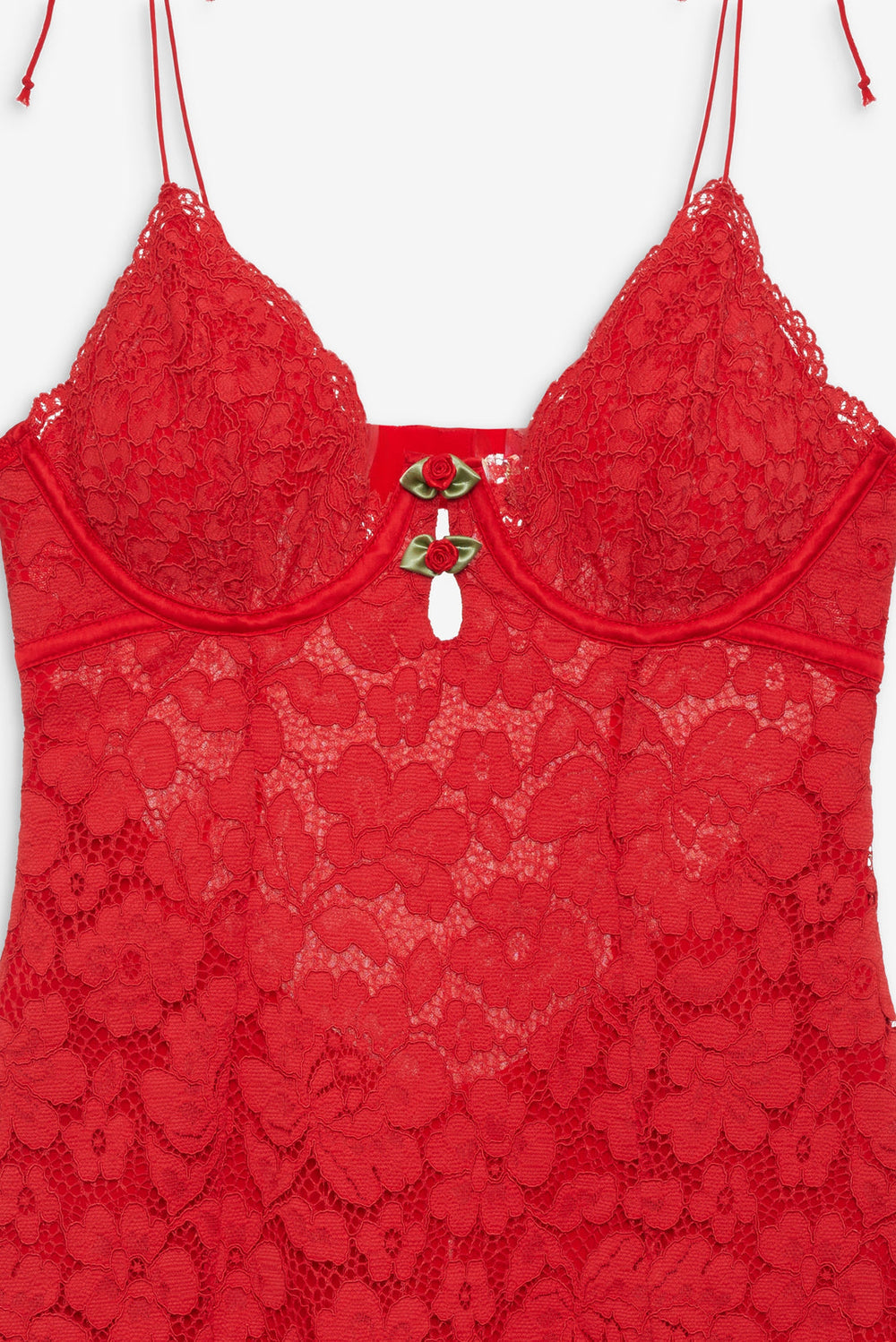 Creamsicle Lace Slip Dress — Red
