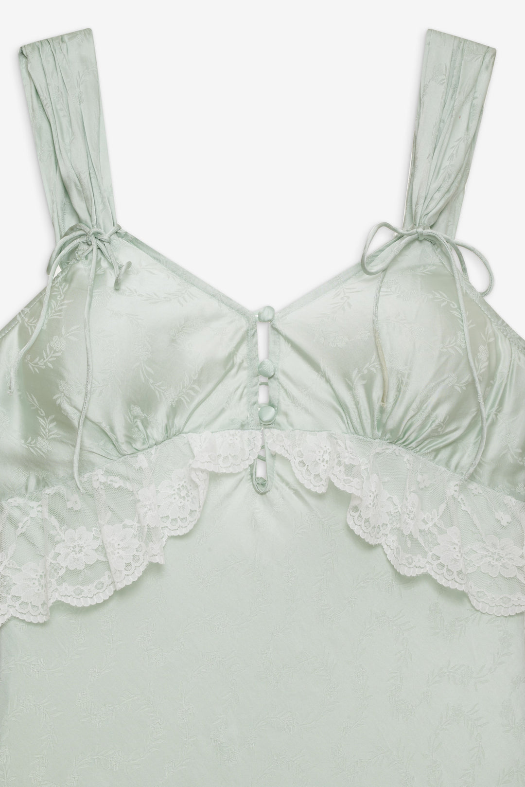 Mint Twist Jacquard Midi Slip Dress — Mint