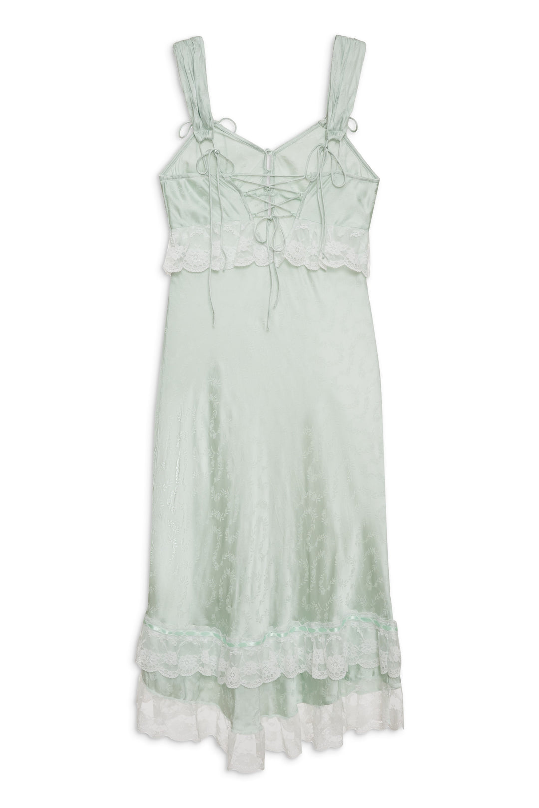 Mint Twist Jacquard Midi Slip Dress — Mint