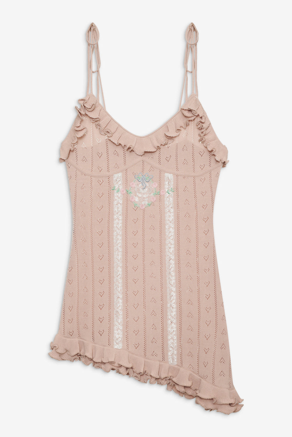 Eloise Asymmetric Knit Dress — Peach