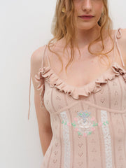 Eloise Asymmetric Knit Dress — Peach