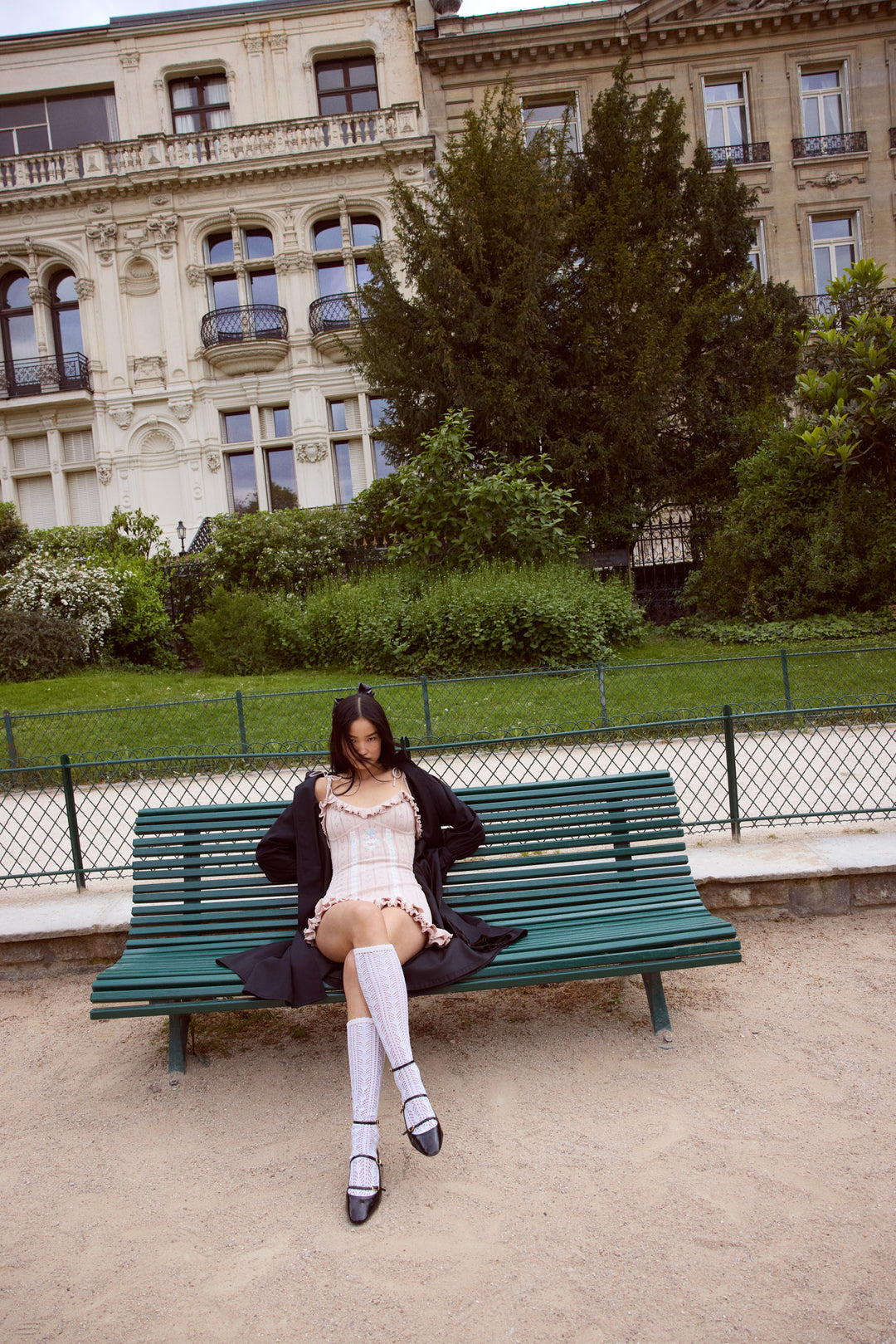 Eloise Asymmetric Knit Dress — Peach