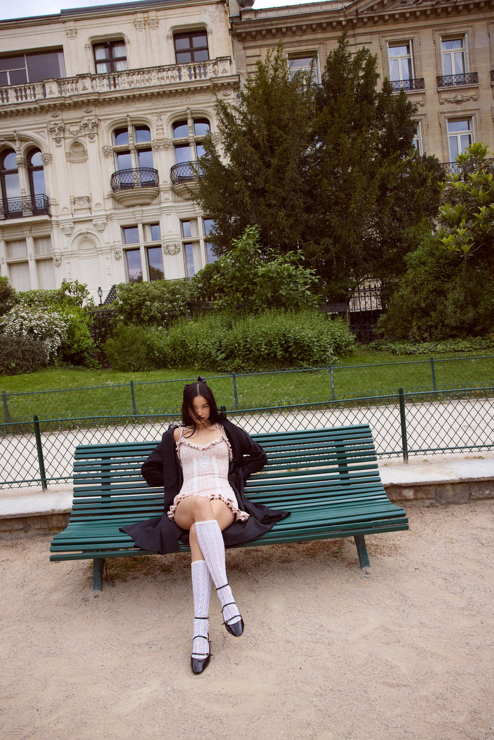 Eloise Asymmetric Knit Dress — Peach