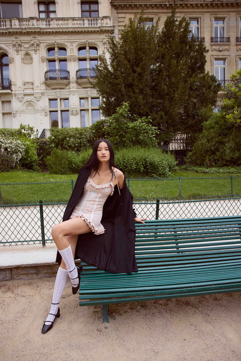 Eloise Asymmetric Knit Dress — Peach