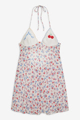 Forget Me Not Embroidery Slip Dress — White
