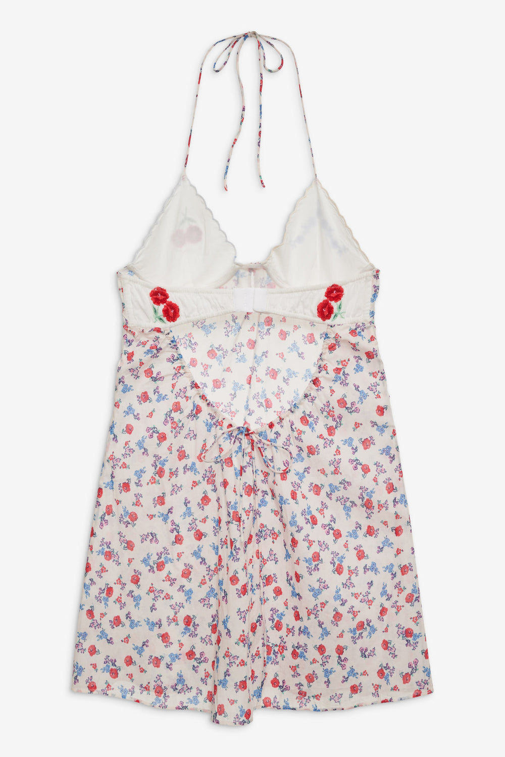 Forget Me Not Embroidery Slip Dress — White