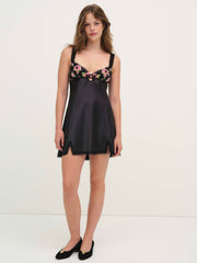 Love Garden Slip Dress — Black