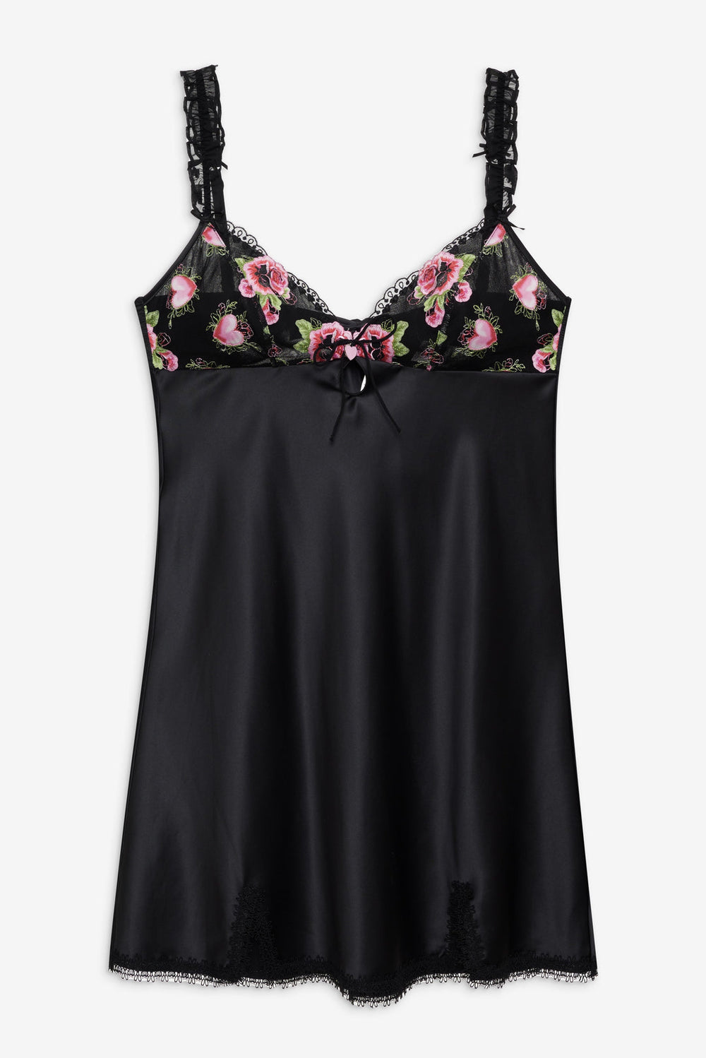 Love Garden Slip Dress — Black