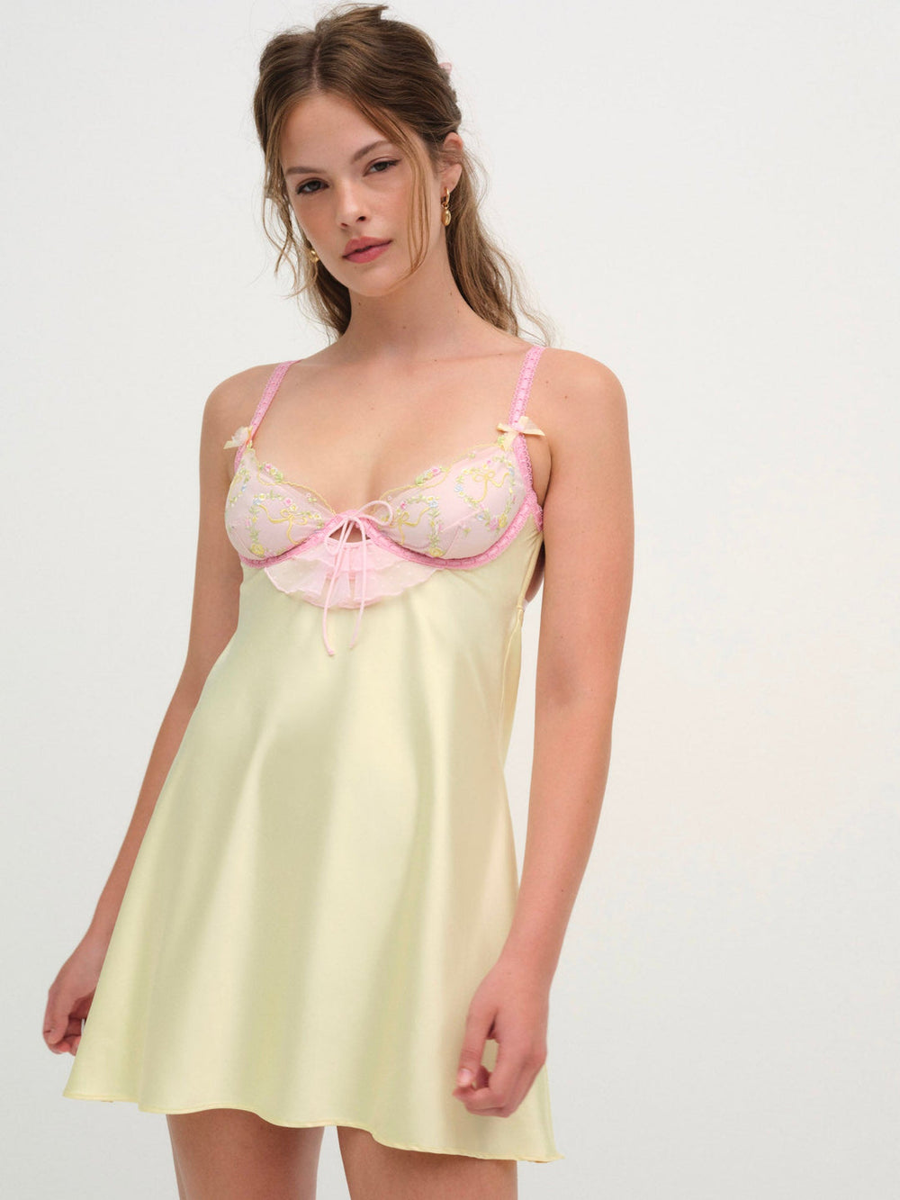 Sunny Bouquet Slip Dress — Multi Yellow