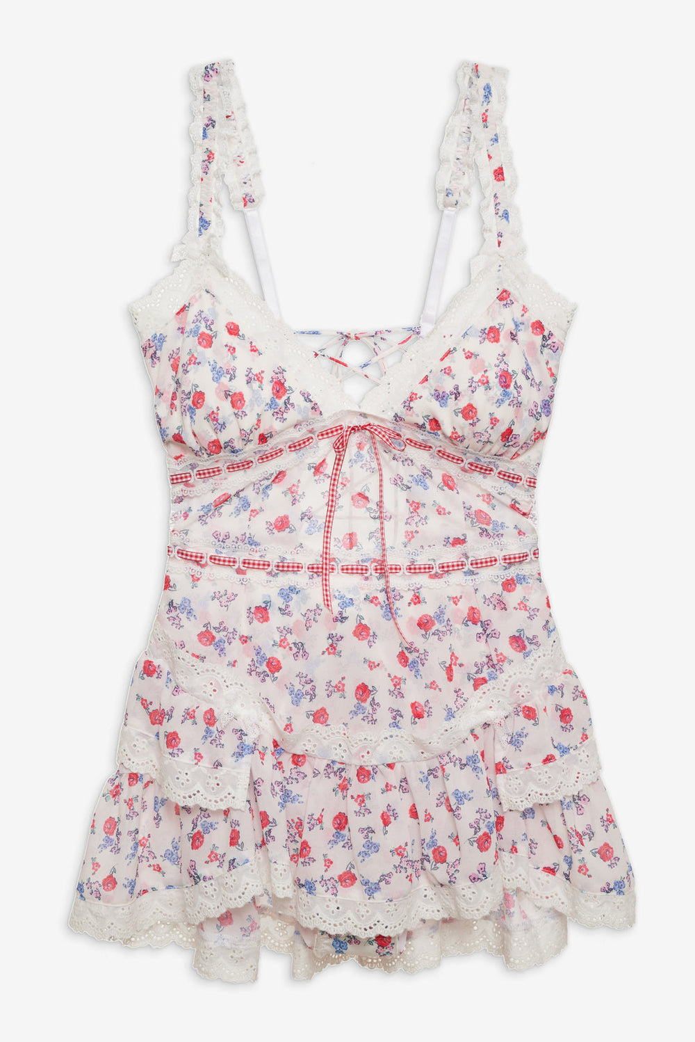 Ditsy Day Slip Dress — Red