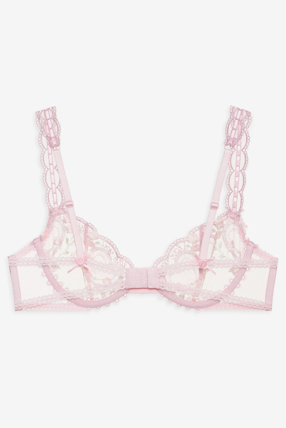 Ily Embroidered Underwire Bra — Pink