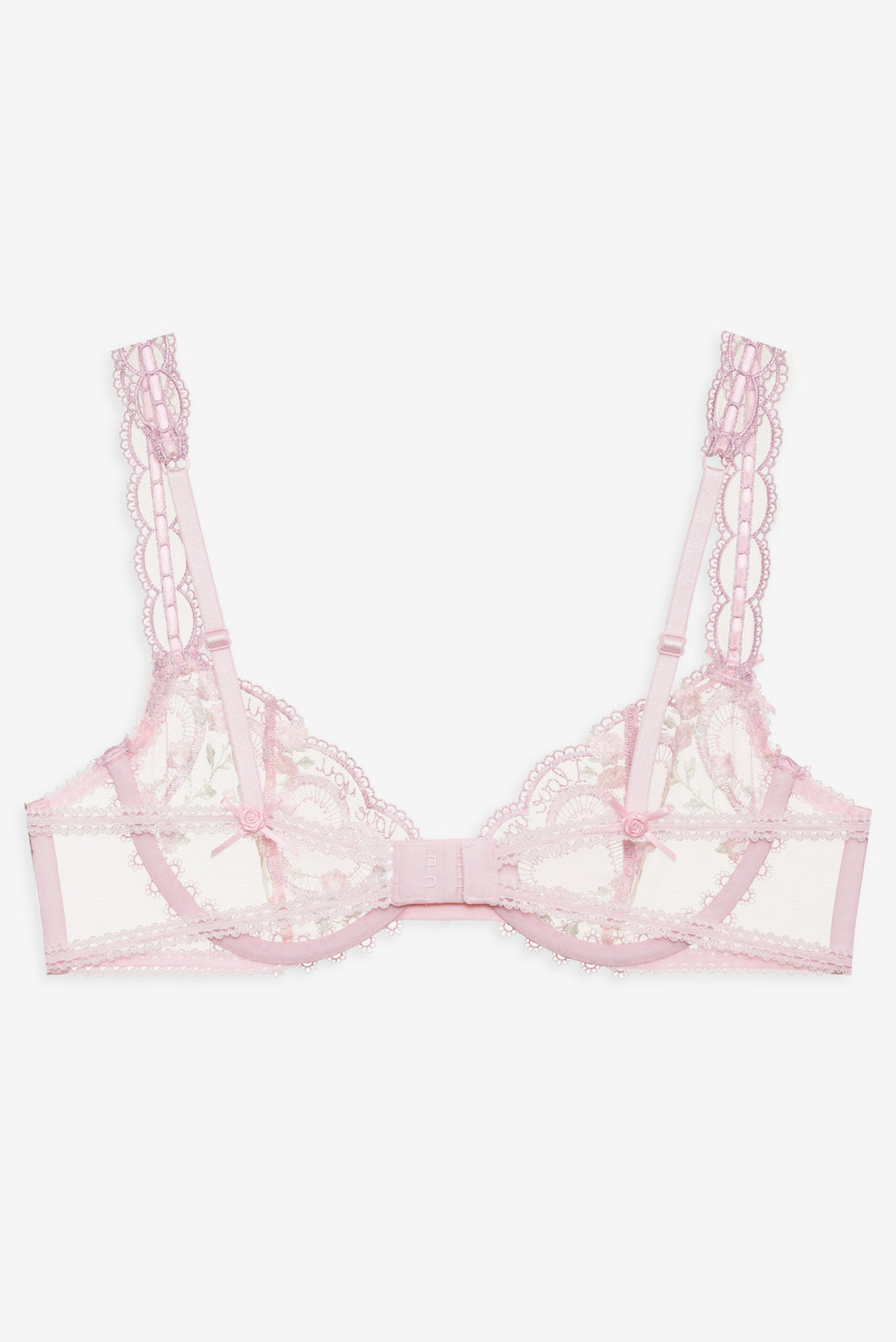 Ily Embroidered Underwire Bra — Pink