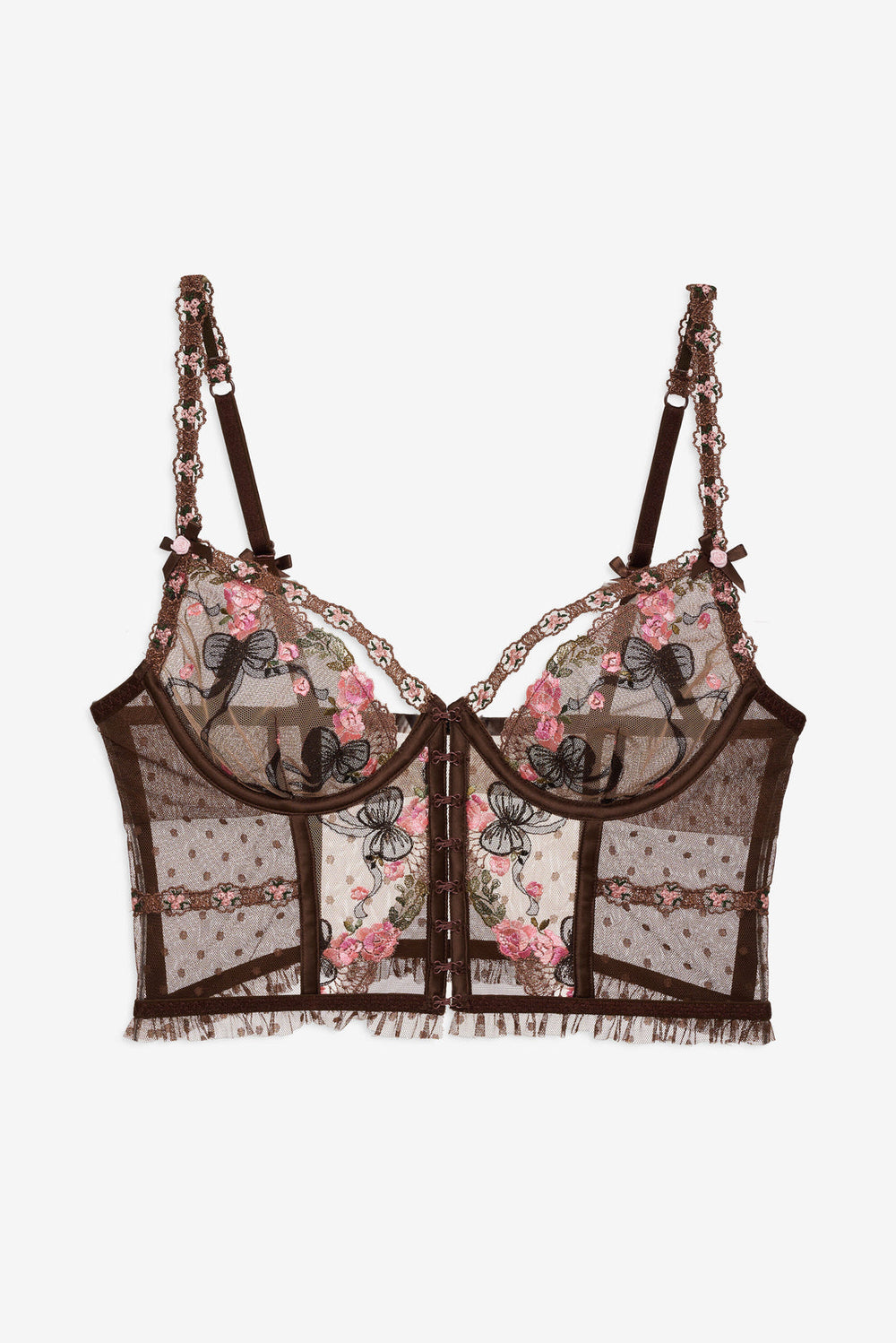 Runaway Bows Bustier — Brown