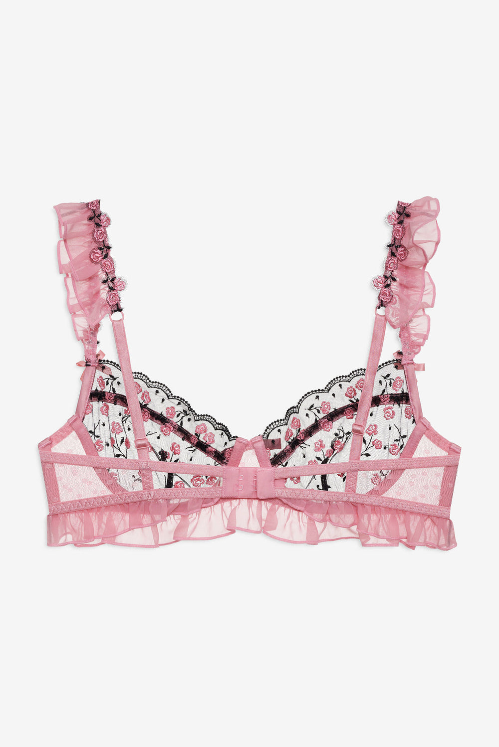 Rose Cluster Underwire Bra — Pink