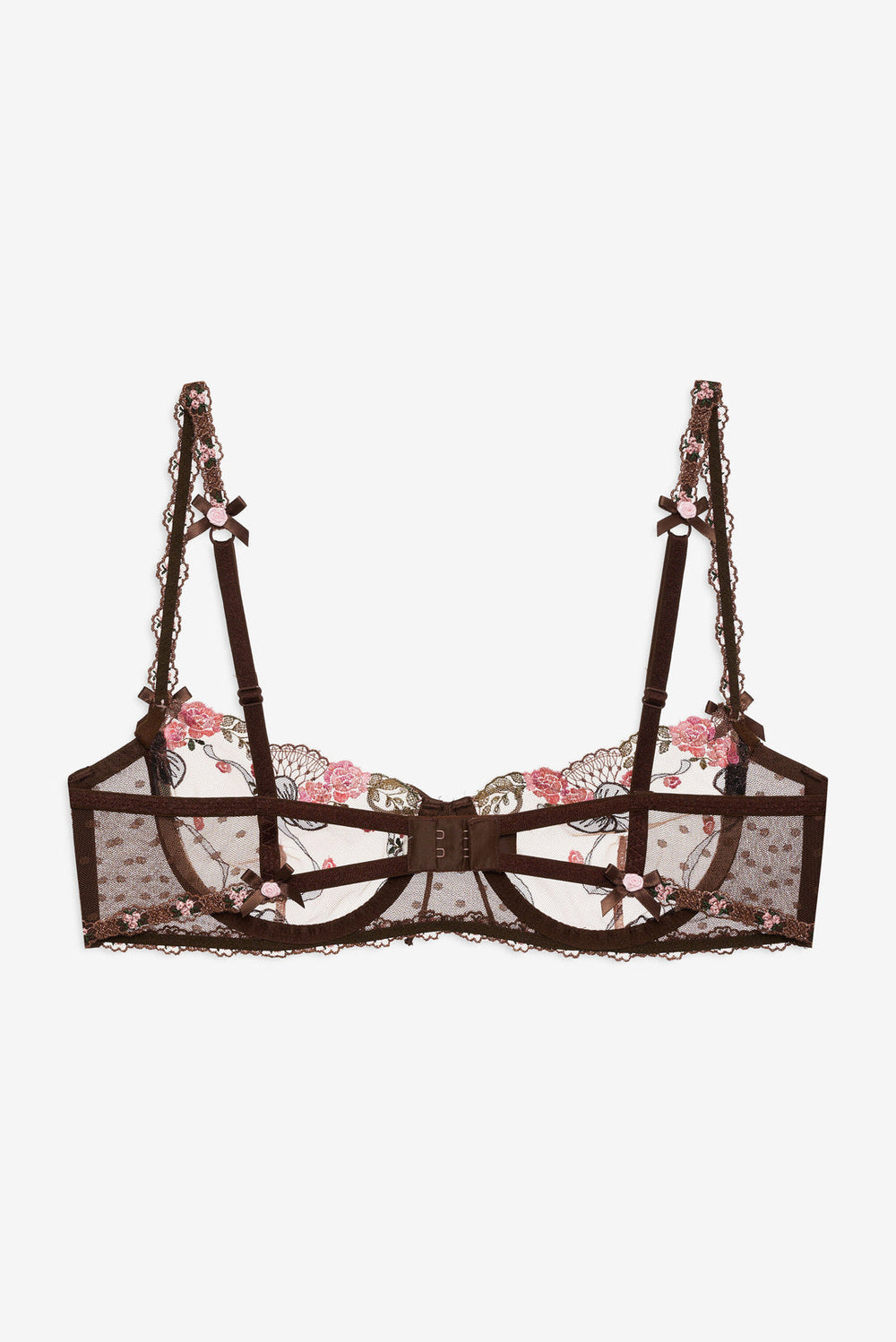 Runaway Bows Underwire Bra — Brown