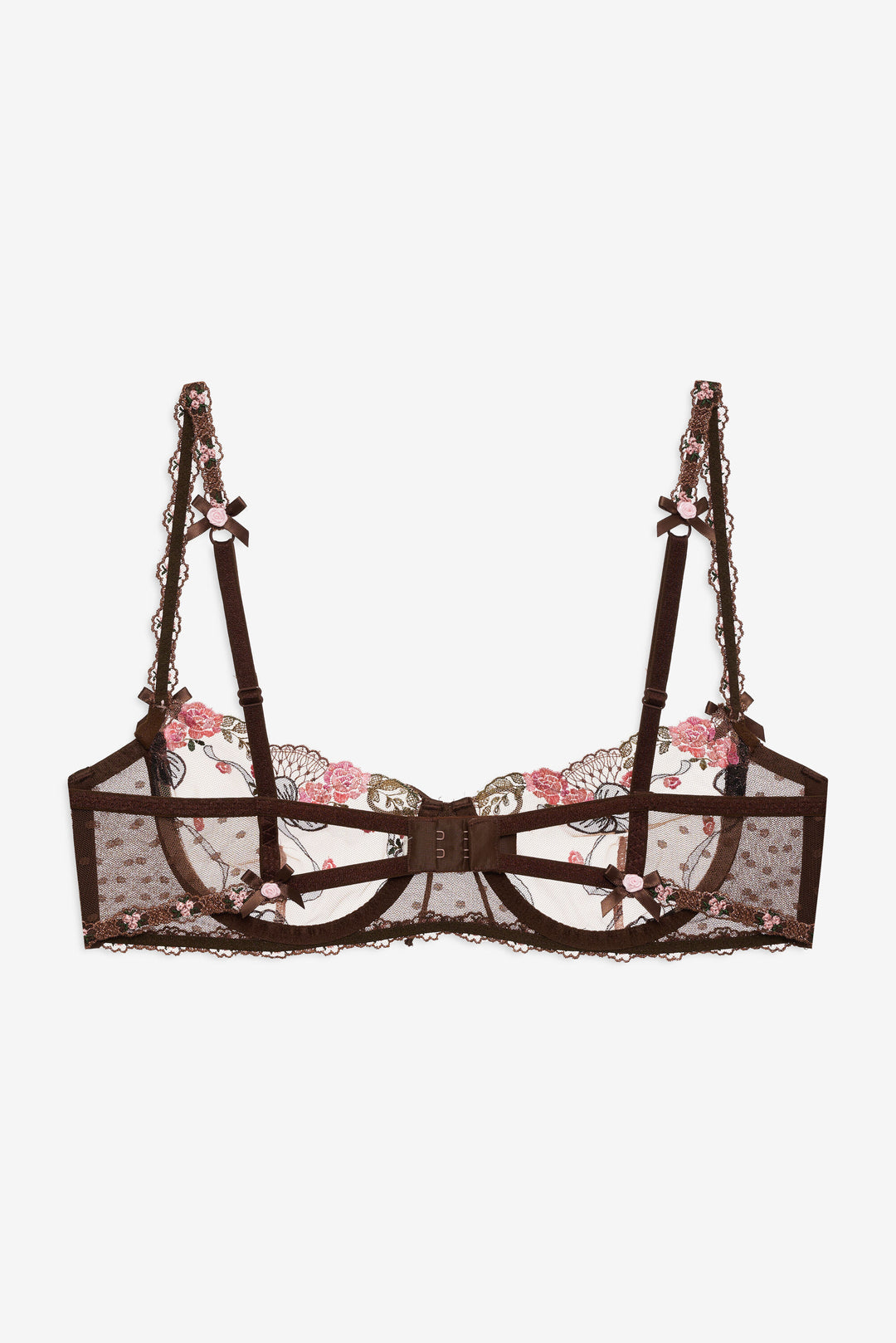 Runaway Bows Underwire Bra — Brown