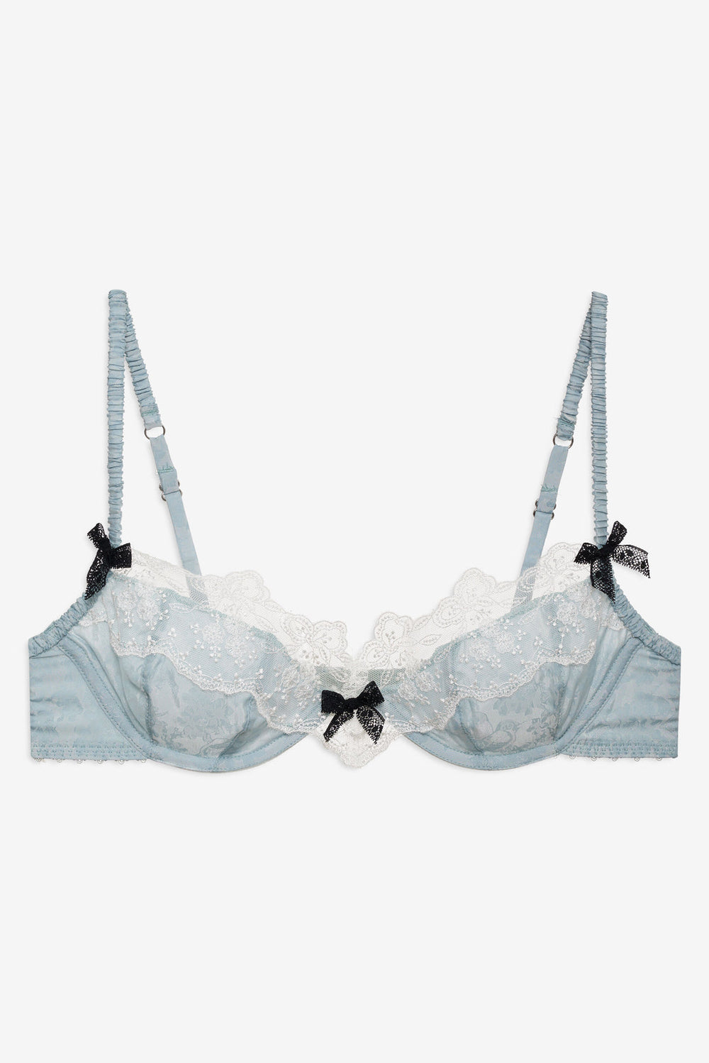 Bluebird Jacquard Underwire Bra — Dusty Blue
