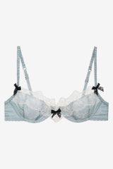 Bluebird Jacquard Underwire Bra — Dusty Blue
