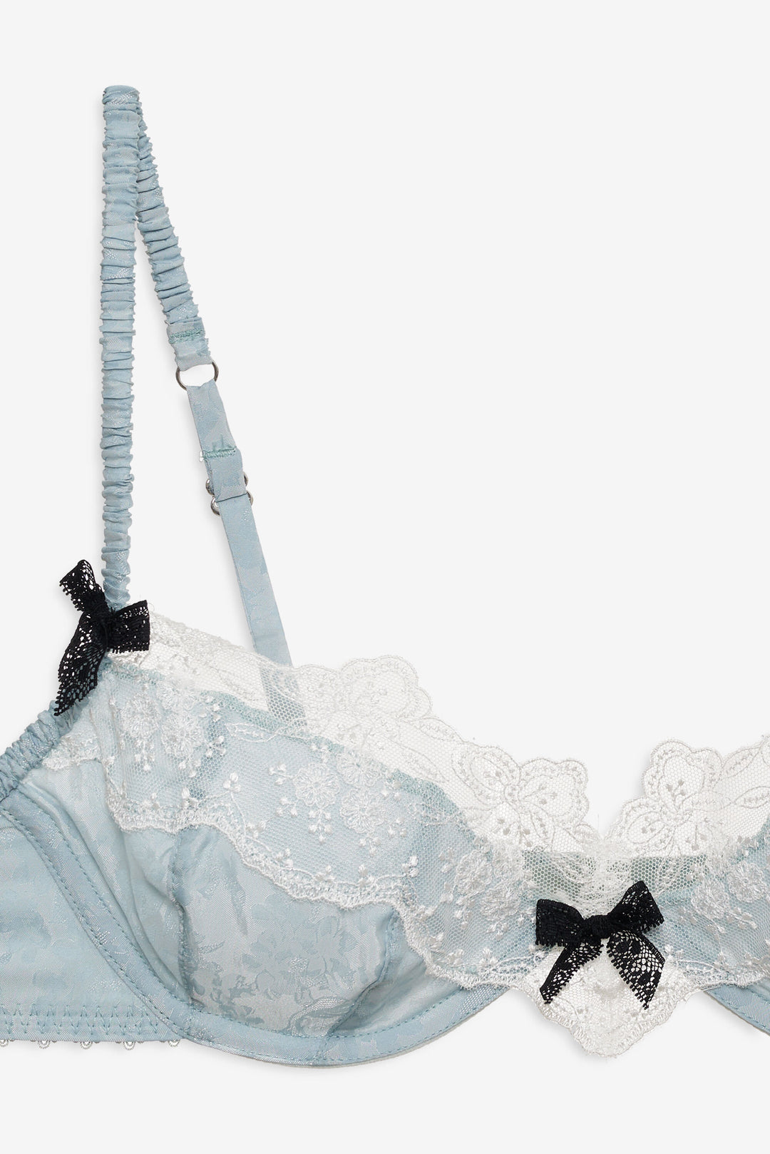 Bluebird Jacquard Underwire Bra — Dusty Blue