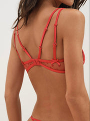 Cross Stitch Hearts Underwire Bra — Red