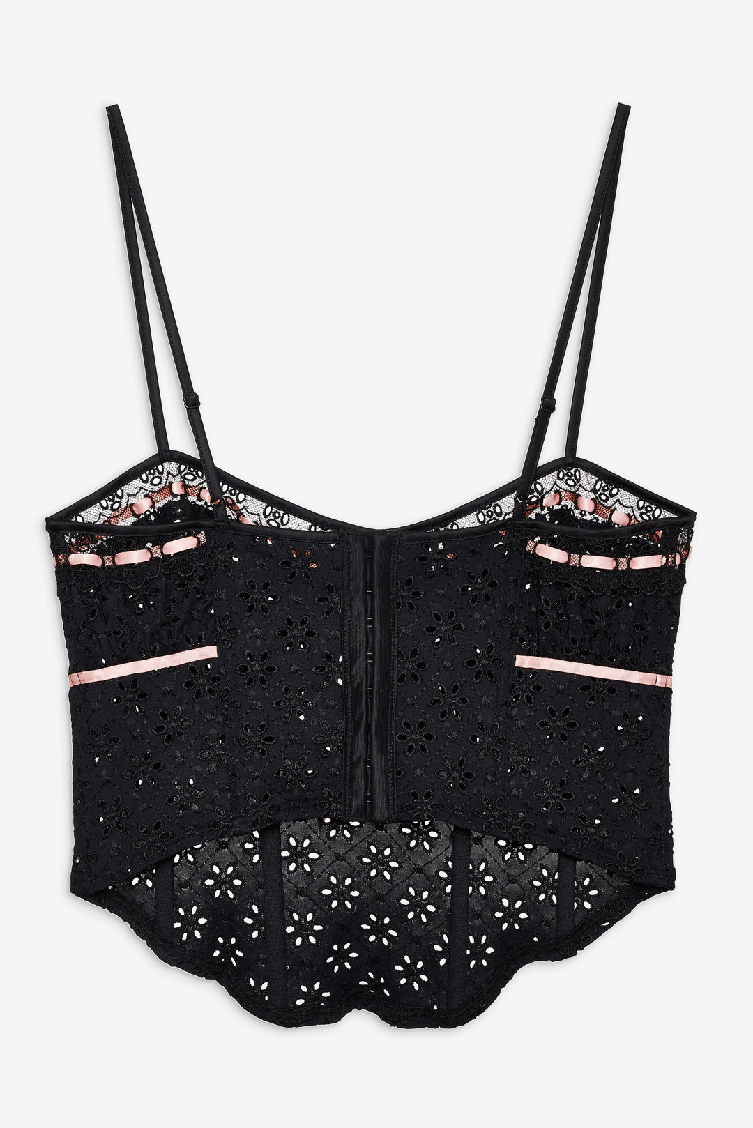 Elena Eyelet Bustier — Black