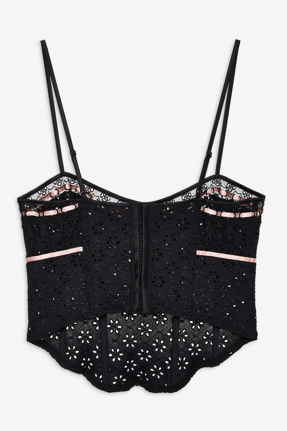 Elena Eyelet Bustier — Black