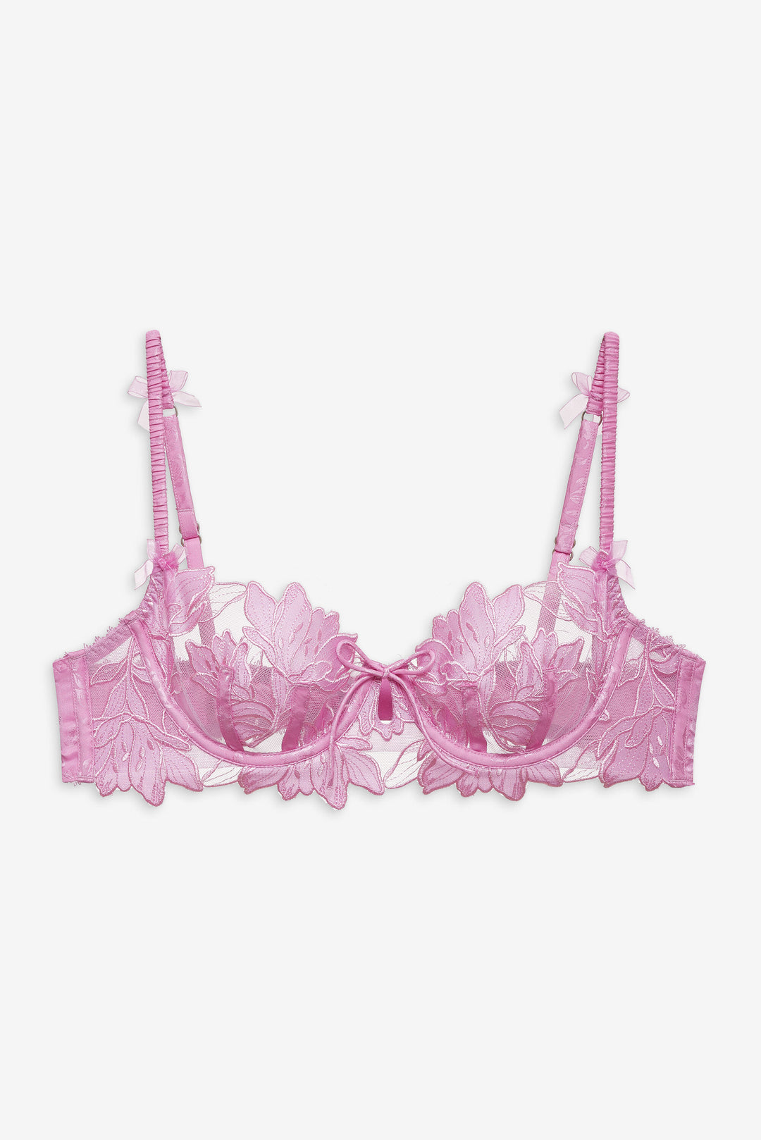 Maye Embroidered Underwire Bra — Pink