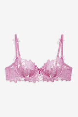Maye Embroidered Underwire Bra — Pink