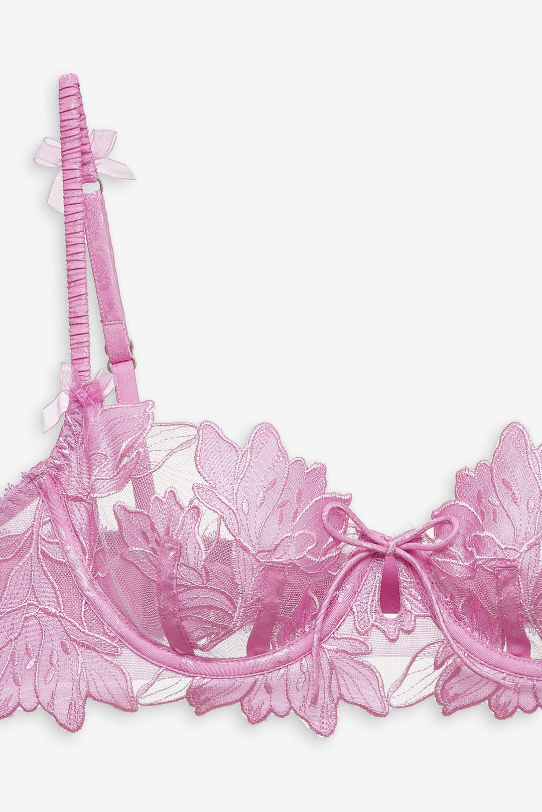 Maye Embroidered Underwire Bra — Pink