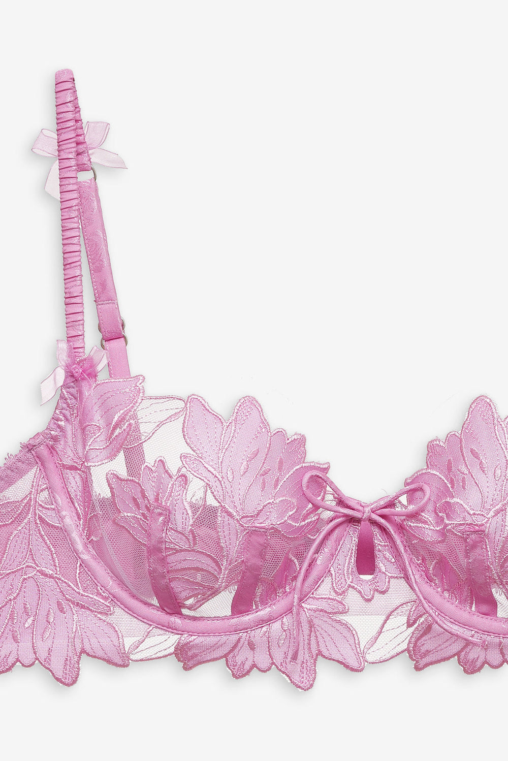 Maye Embroidered Underwire Bra — Pink