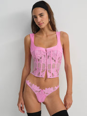 Maye Embroidered Bustier — Pink