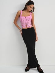 Maye Embroidered Bustier — Pink