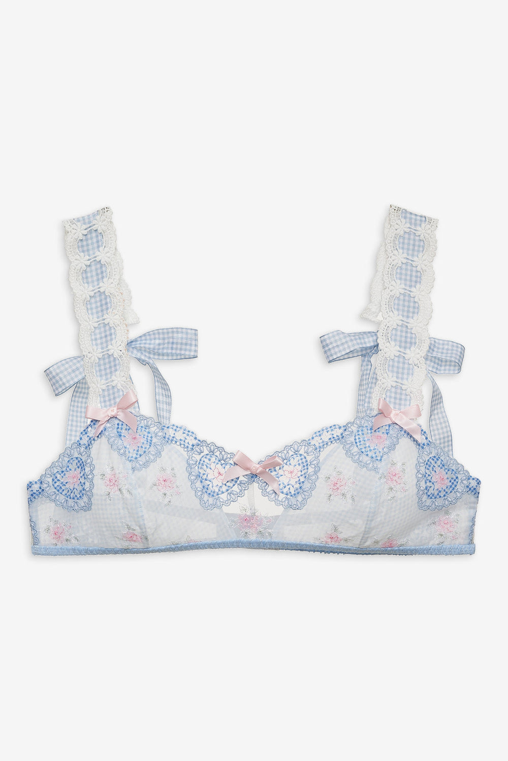 Dainty Doily Bralette — Blue