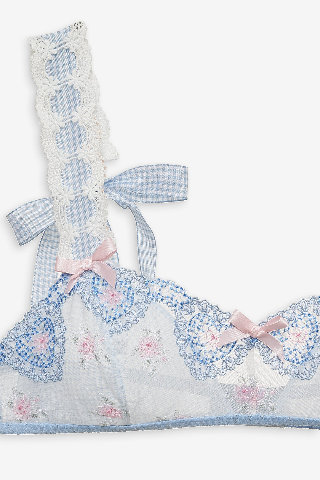 Dainty Doily Bralette — Blue