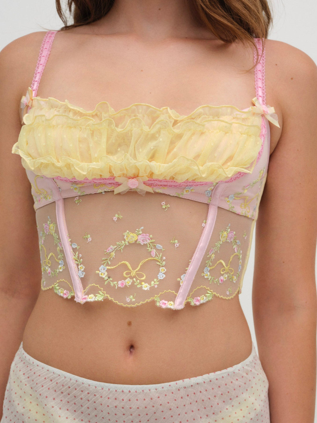 Sunny Bouquet Bustier — Multi Yellow