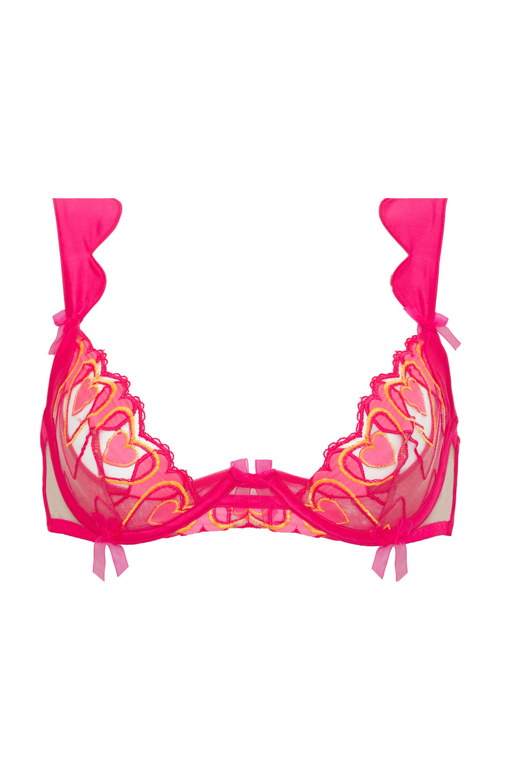 Graphic Hearts Bra — Pink