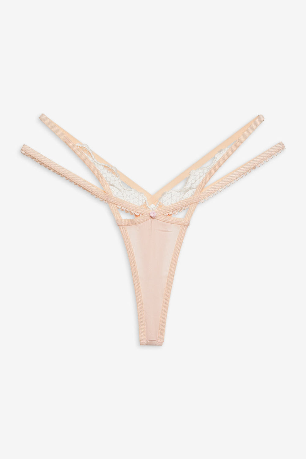 Tea Cake Lace Thong Panty — White