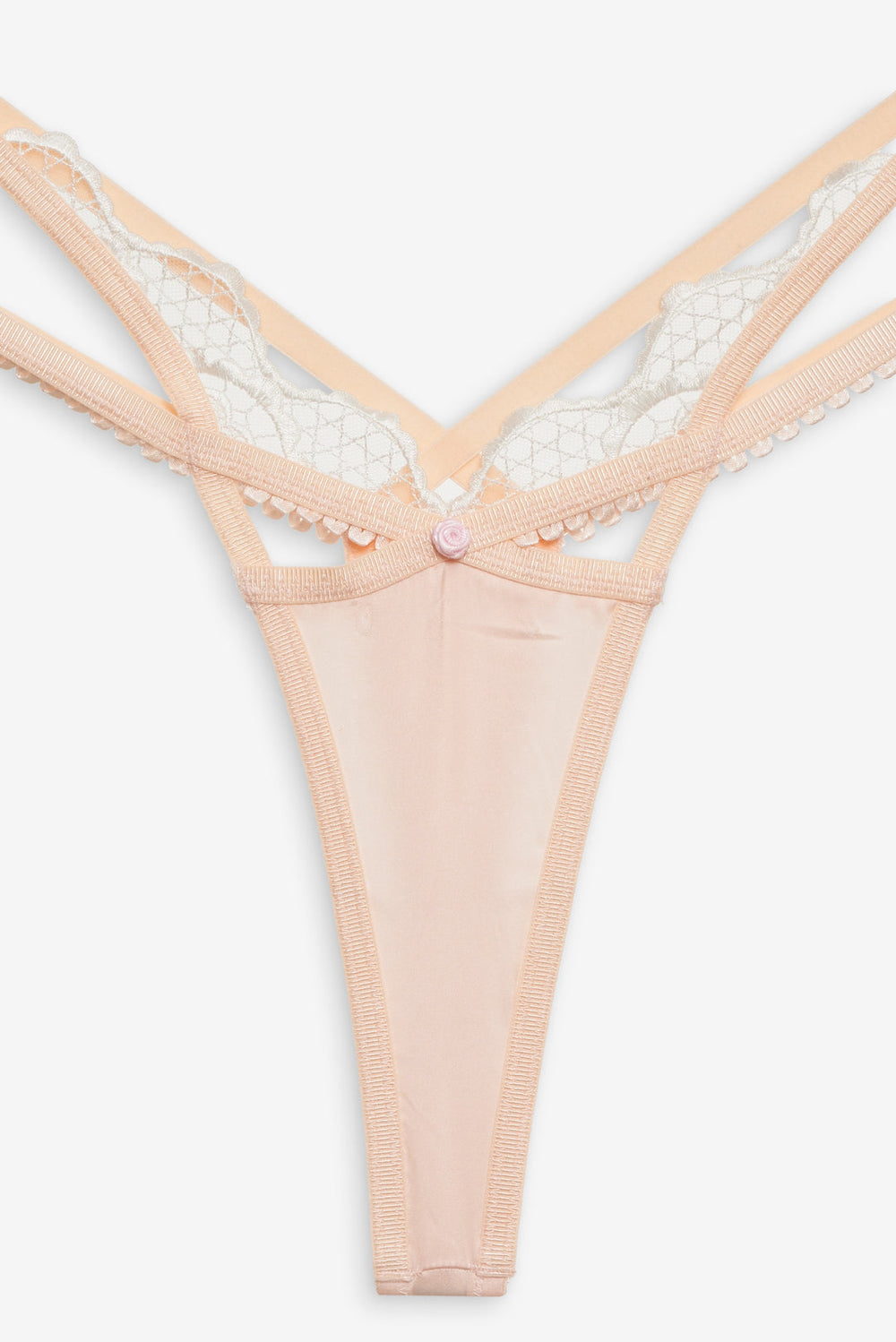 Tea Cake Lace Thong Panty — White