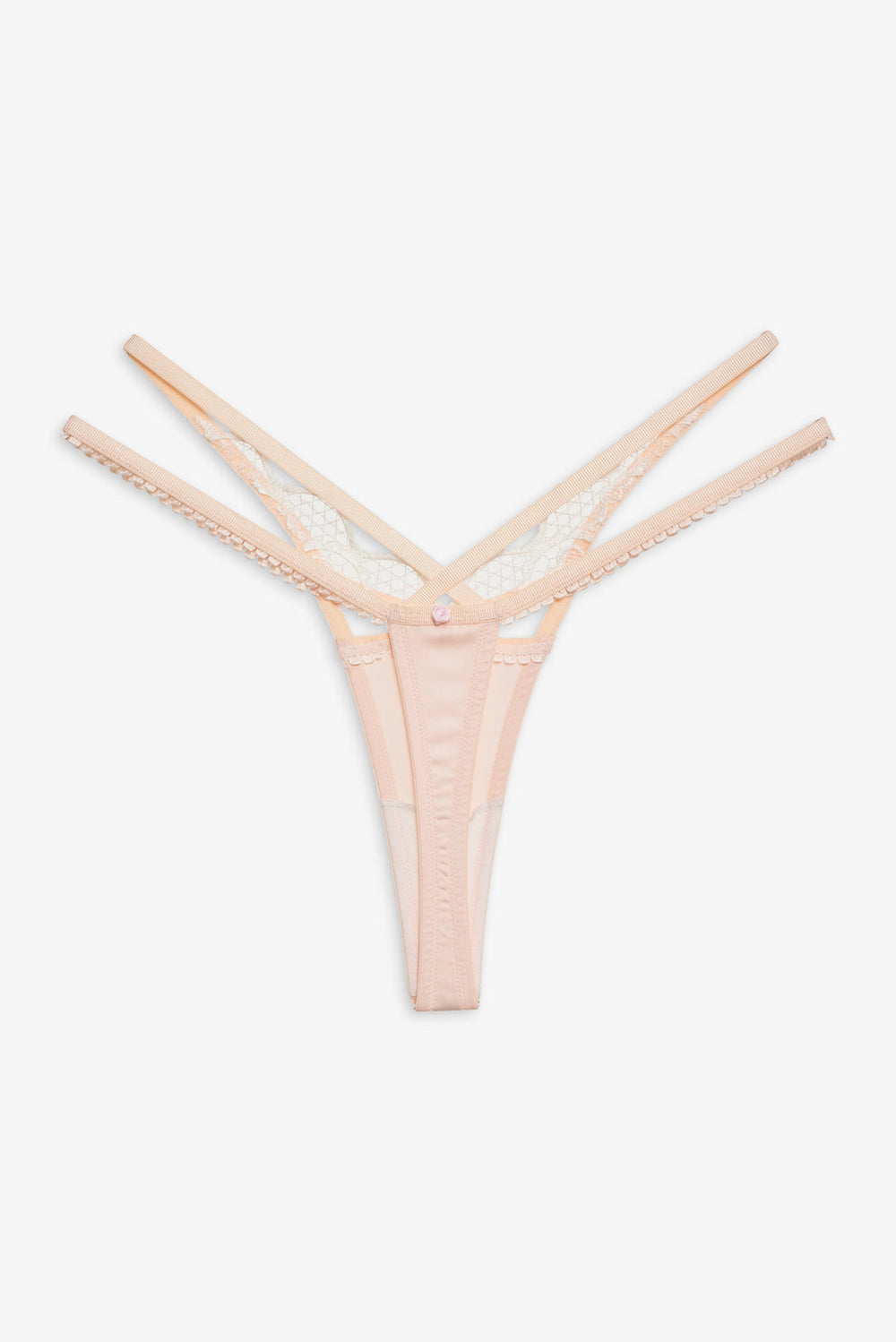 Tea Cake Lace Thong Panty — White