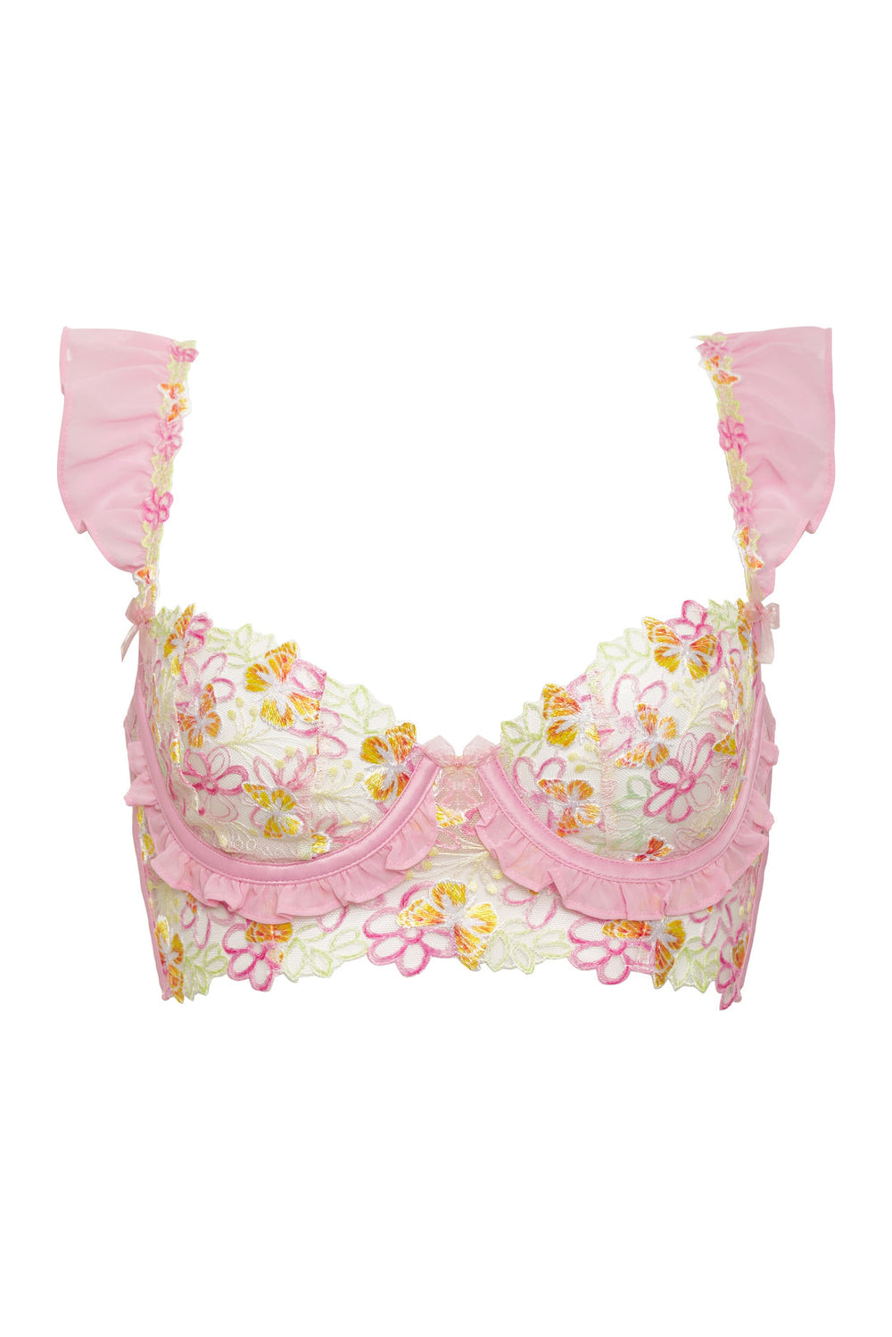 Sunset Butterfly Underwire Bra — Pink