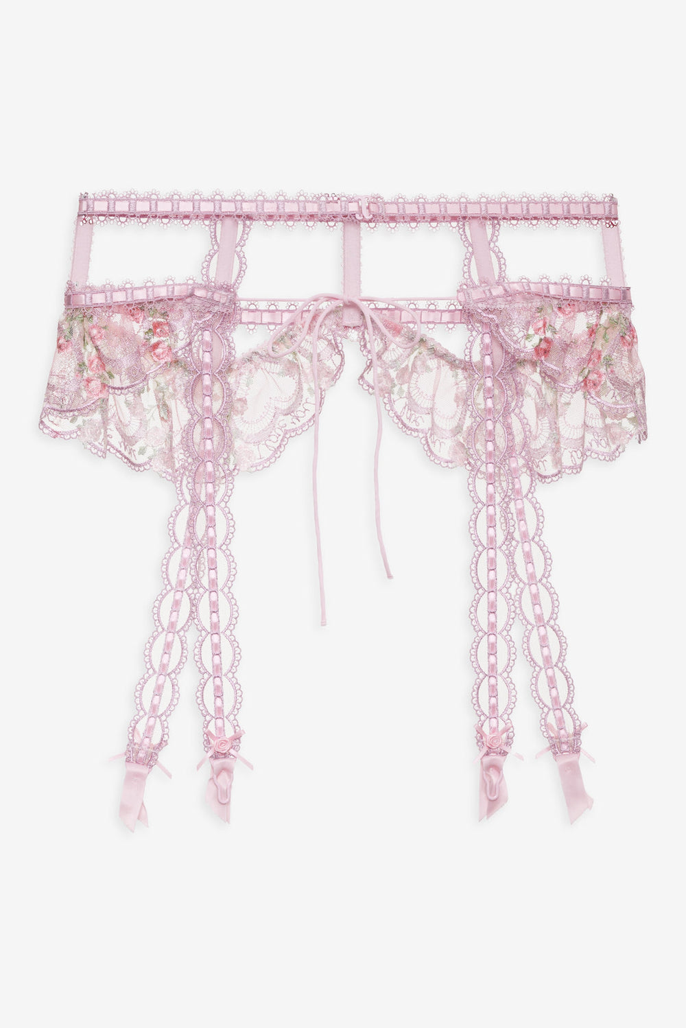 Ily Embroidered Garter Belt — Pink