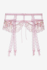 Ily Embroidered Garter Belt — Pink