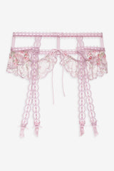 Ily Embroidered Garter Belt — Pink
