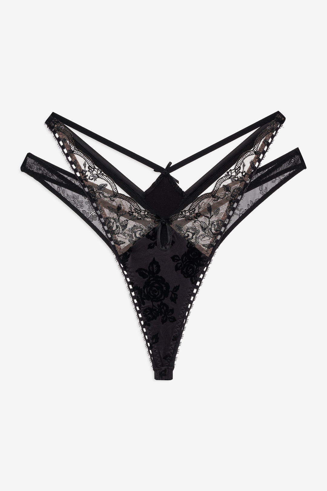 Sonia Double Layer Thong Panty — Black