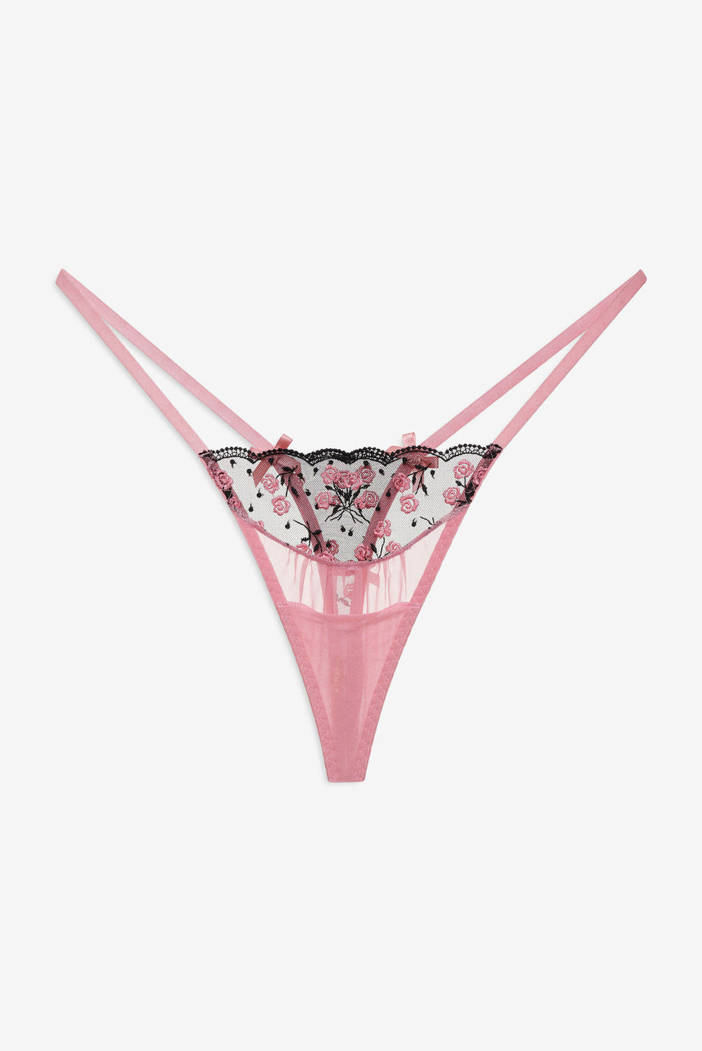 Rose Cluster Thong Panty — Pink