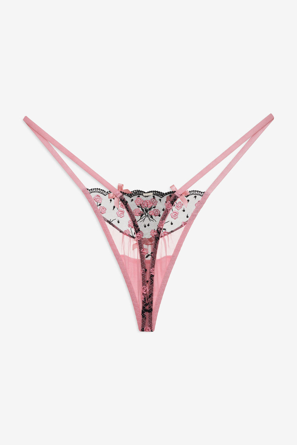 Rose Cluster Thong Panty — Pink