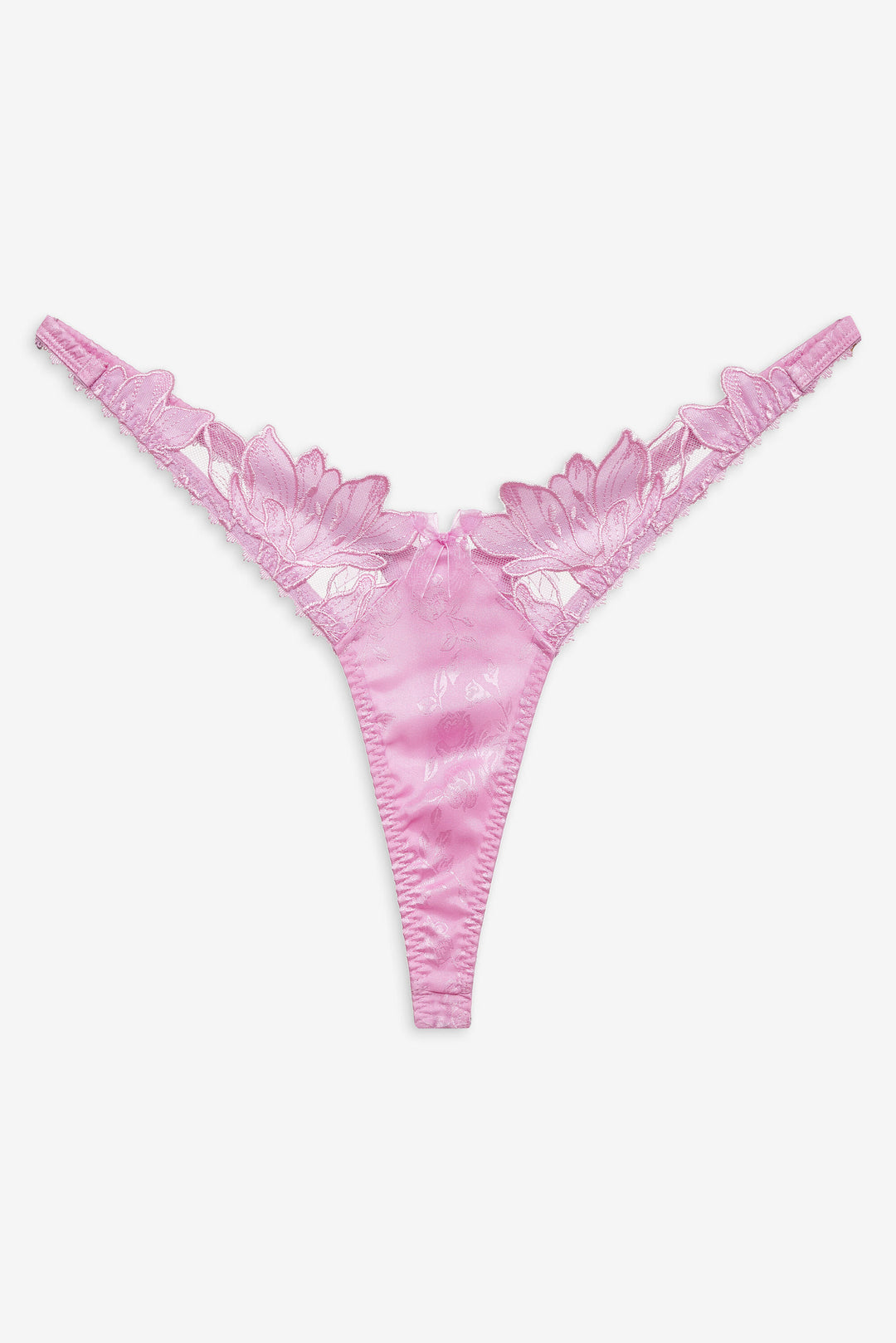Maye Embroidered Thong Panty — Pink